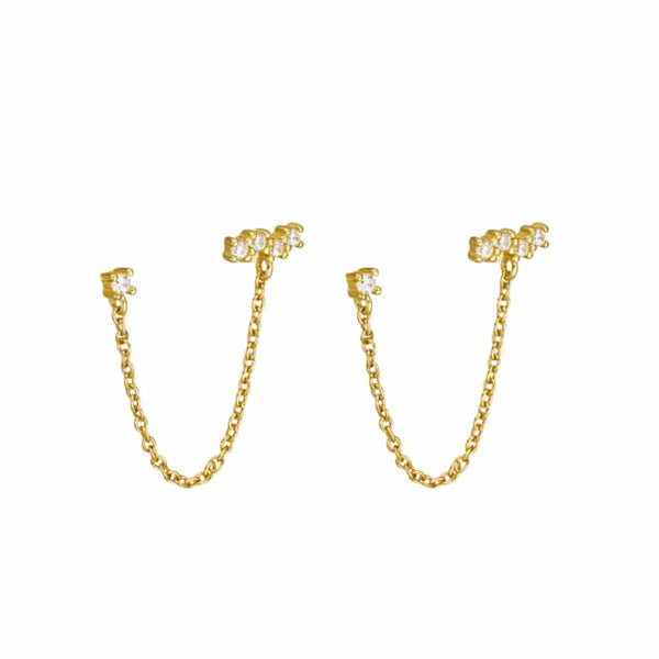 Gold Plated Silver Constellation Double Stud Earrings