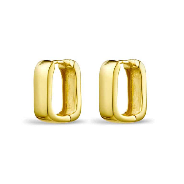 Gold Plated Sterling Silver Chunky Squared Hoops