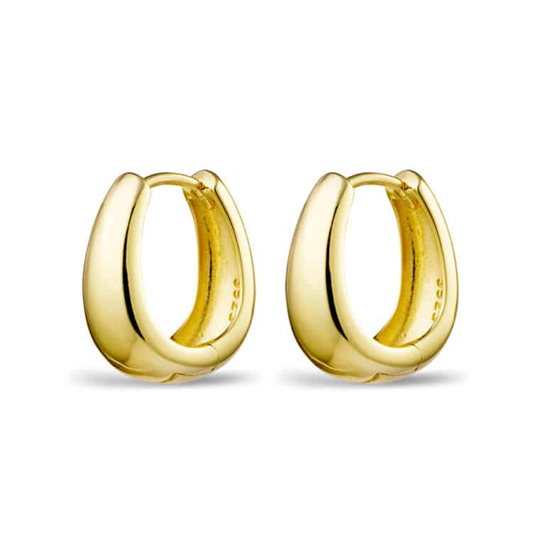 Gold Plated Sterling Silver Chunky Mini Hoops