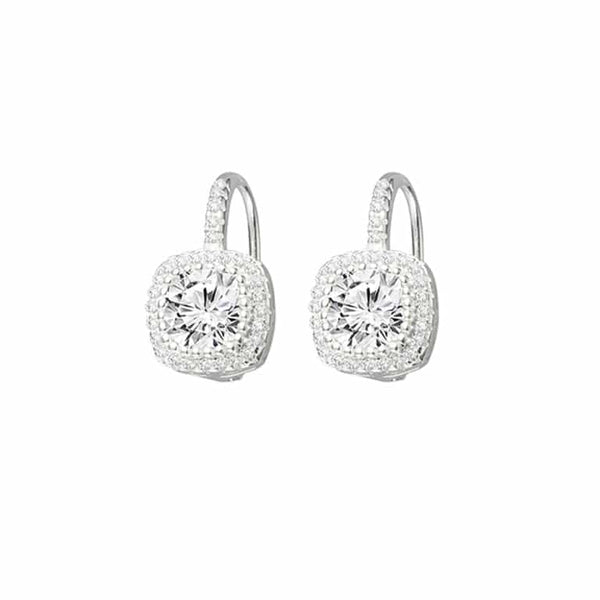 Sterling Silver Princess Cut CZ Earrings