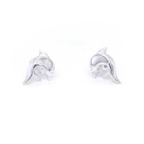 Dolphin Silver Stud Earrings MOP