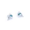 Dolphin Silver Stud Earrings Turquoise