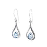 Blue Topaz Tear Drop Shape Silver Earrings