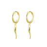Gold Plated Silver Cornicello Huggie Earrings