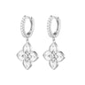 Sterling Silver Venetian Flower CZ Huggie