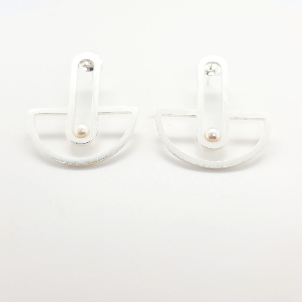 Sterling Silver Interconnected #1 Earrings