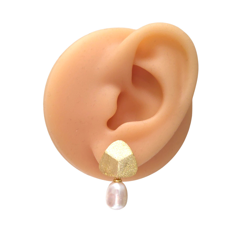 18K Gold Plated Sterling Silver Facet Earrings
