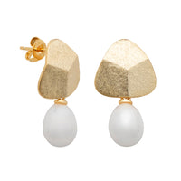 18K Gold Plated Sterling Silver Facet Earrings