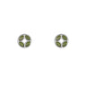 Fortune Coin Green Jade Stud Earrings in Sterling Silver