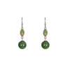 Green Jade Marquise and Bead Drop Earrings in Sterling Silver