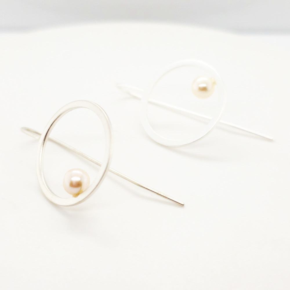 Sterling Silver Eternal Love Pearl Earrings
