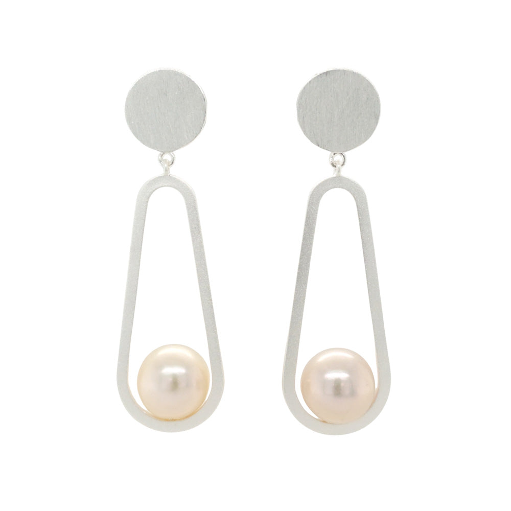 Sterling Silver Luna Pearl Earrings