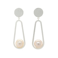 Sterling Silver Luna Pearl Earrings