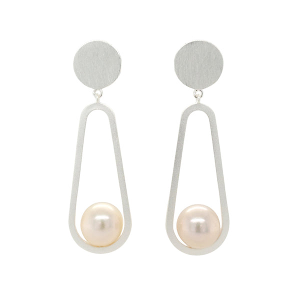 Sterling Silver Luna Pearl Earrings