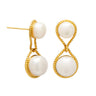 18K Gold Plated Sterling Silver Reflection Pearl Earrings