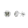 Prasiolite and CZ Stud Earrings in Sterling Silver