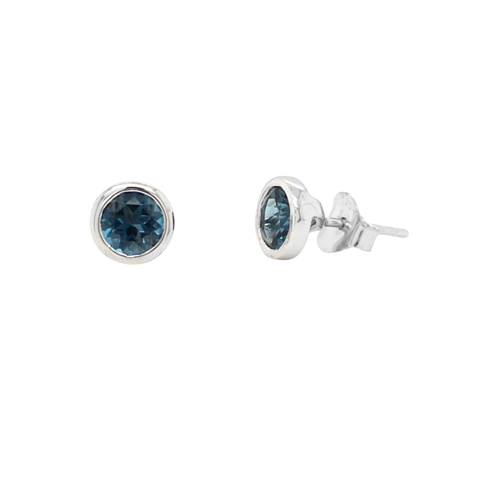 London Blue Topaz Silver Stud Earrings
