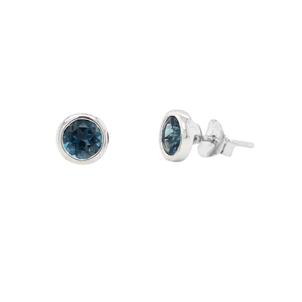 London Blue Topaz Silver Stud Earrings