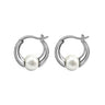 Round FW Pearl Sterling Silver Huggie Earrings
