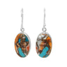 Oyster Turquoise Oval Silver Earrings