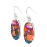 Oyster Turquoise Oval Silver Earrings 2