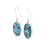 Copper Turquoise Oval Silver Earrings 3