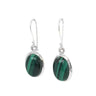 Malachite Oval Silver Earrings