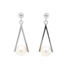 Sterling Silver FW Pearl Triangle Drop Earrings