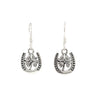 Lucky Four-Leaf Clover in a Horseshoe Sterling Silver Dangle Earrings