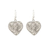 Puffed Heart Silver Earrings