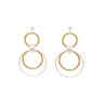 Two Tone Multi Row Circle Earrings