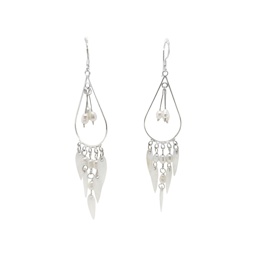 Sterling Silver MOP Chandelier Earrings