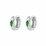 Green Colour CZ Sterling Silver Huggie