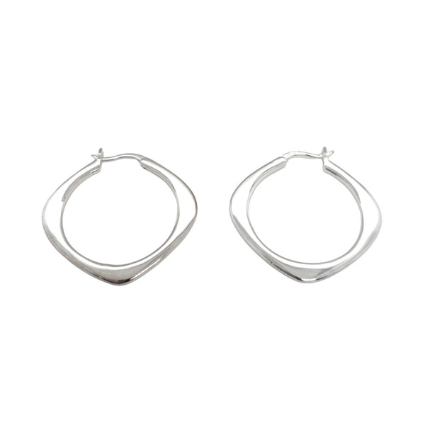 Sterling Silver Geomatric Hoop Earrings