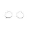 Sterling Silver Hexagon Hoop Earrings