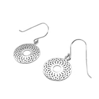 Sterling Silver Patterned Circular Filigree Earrings