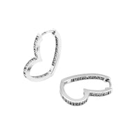 Sterling Silver Heart Hoop Earrings