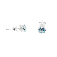 Blue Topaz Silver Stud Earrings