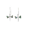 Paua Shell Small Dragonfly Silver Earrings