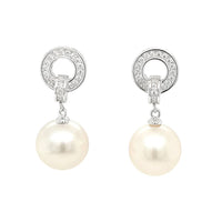 Near Round Fresh Water Pearl Drop Earrings