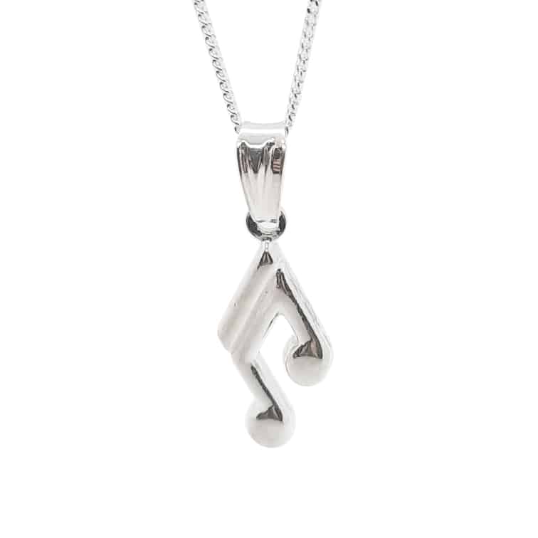 Music Note Silver Necklace