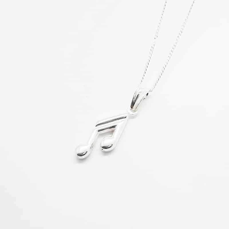 Music Note Silver Necklace