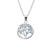Rhodium Plated Sterling Silver Tree of Life Necklace