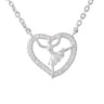 Silver Ballerina Love Heart Necklace