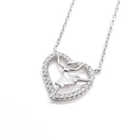 Silver Ballerina Love Heart Necklace