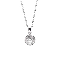 Petite Halo CZ Pendant in Silver