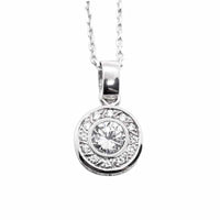 Petite Halo CZ Pendant in Silver