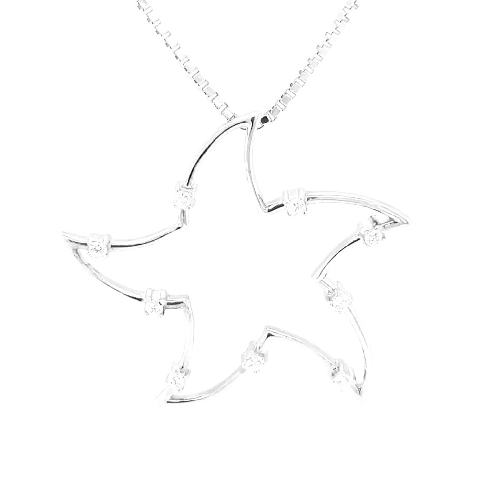 Star Silver Long Necklace