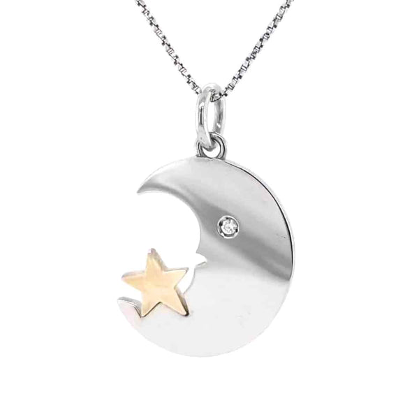 Crescent Moon Silver Necklace