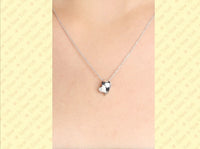 High Polished Tiny Puff Heart Necklace